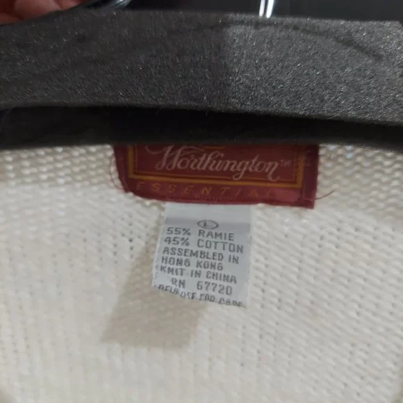 Pastel Floral Embroidered Cardigan with Pearl Buttons and Puff Sleeves Large - Picture 2 of 9